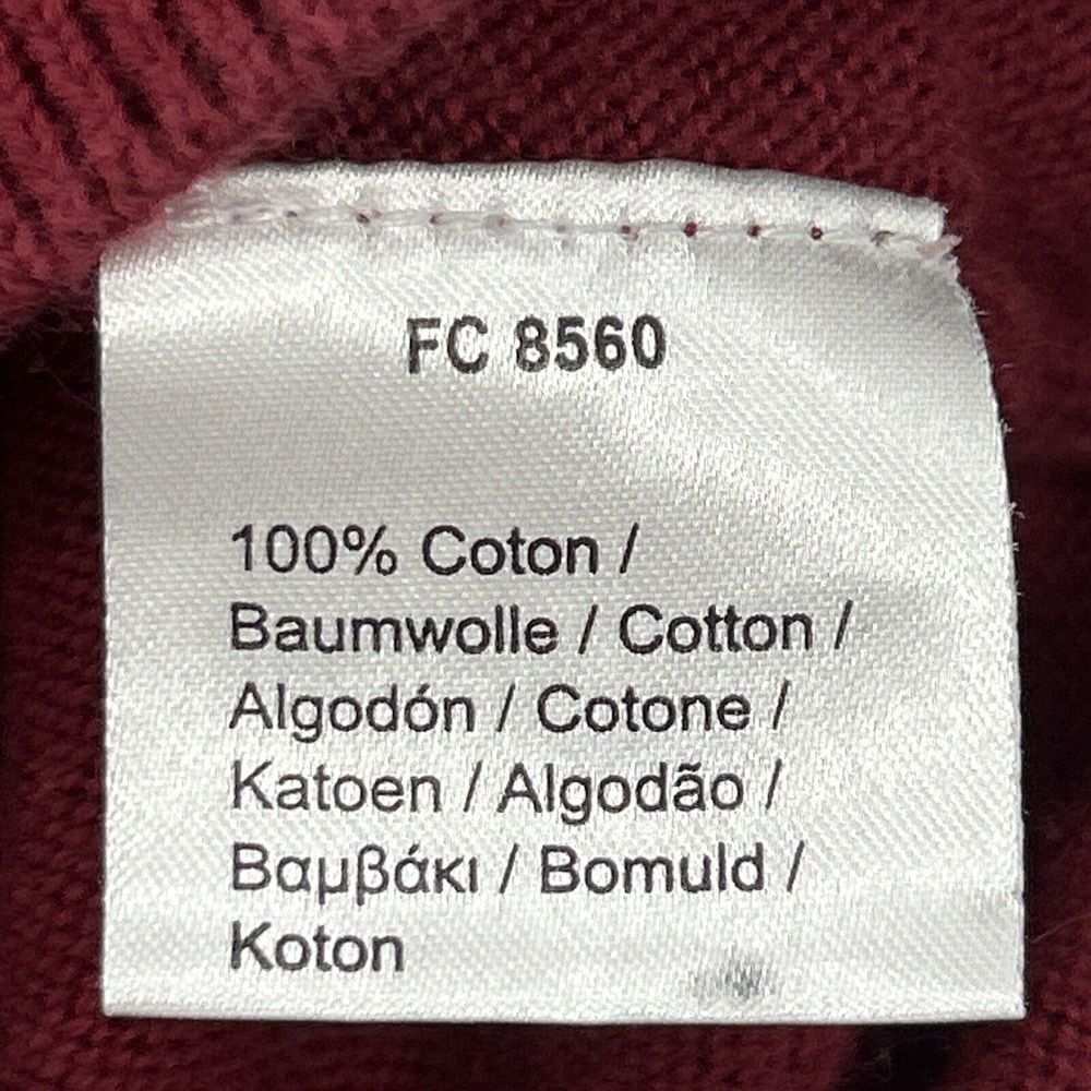 Lacoste Sweater Men's 7 (US 2XL) Maroon Long Sleeve V-Neck Pullover 100% Cotton - Picture 5 of 10